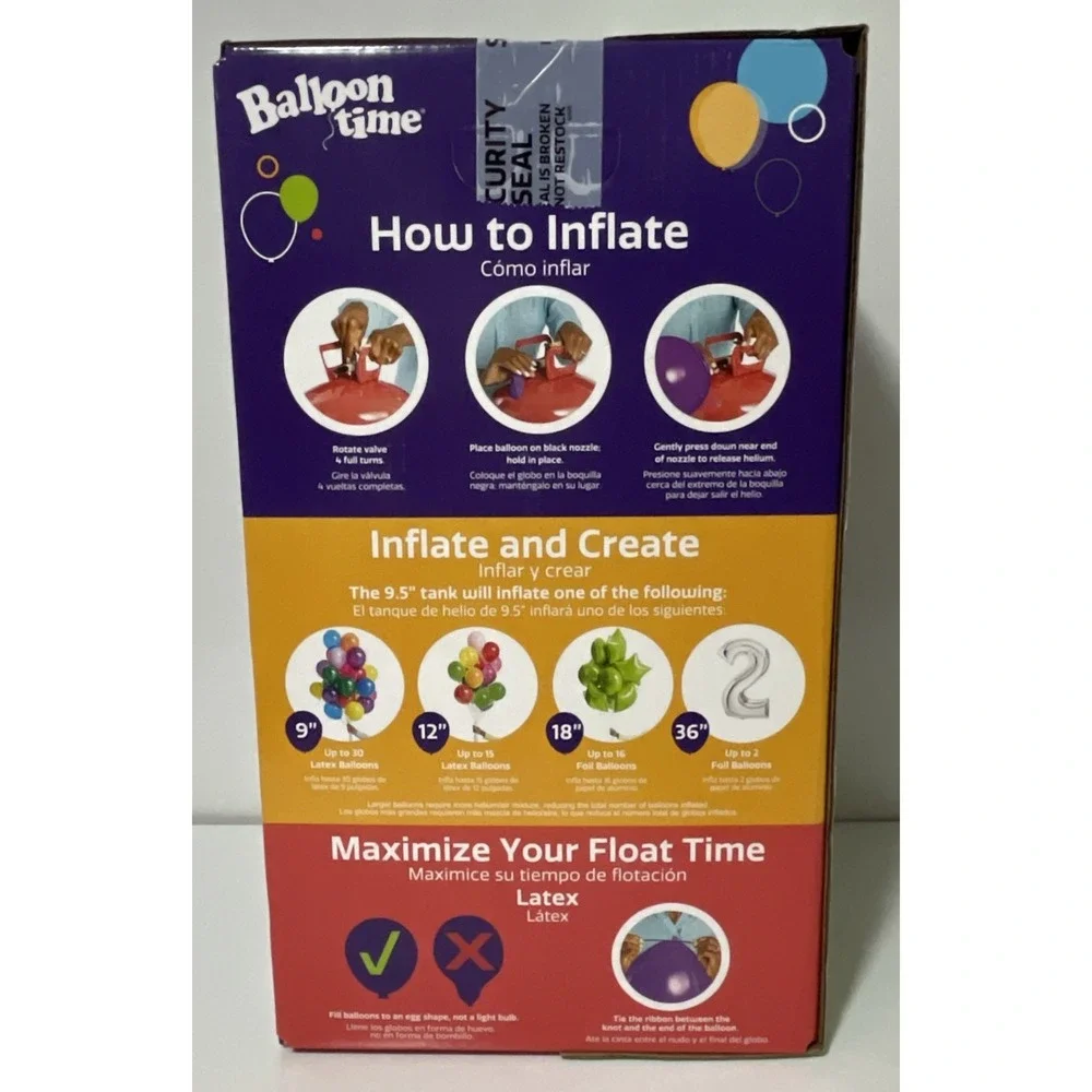 Balloon Time Helium Tank Kit - 30 Balloons Included & Spool Of White Ribbon NEW‎